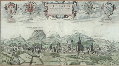 Pohled na Leopolis, z „Civitates Orbis Terrarum“ od Georga Brauna (1541-1622) a Franse Hogenberga (1535-90) od Joris Hoefnagel