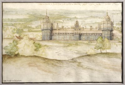 Pohled na palác Nonsuch v Surrey, 1567-8 od Joris Hoefnagel