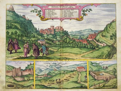 Pohled na Alhambru, z „Civitates Orbis Terrarum“ od Georga Brauna (1541-1622) a Franse Hogenberga (1535-90), 1564 od Joris Hoefnagel