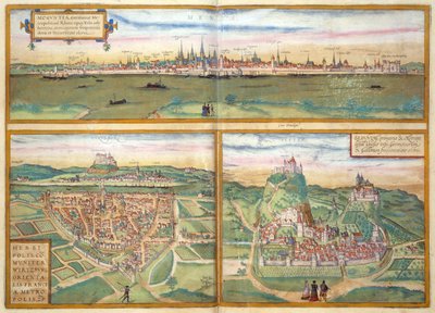 Metz, Wurtzburg a Sittensen, z Civitates Orbis Terrarum od Georga Brauna (1541-1622) a Franse Hogenburga (1535-90), kolem 1572 od Joris after Hoefnagel
