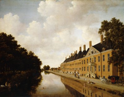 Pohled na Princessgracht, Haag, při pohledu na Bezuidenhoutseweg a Post Singelgracht, kolem roku 1660 od Joris van der Hagen