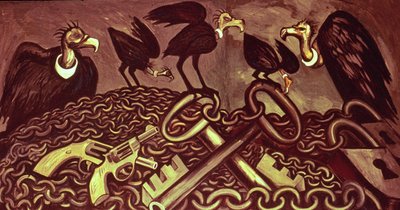 Dekorativní panel II, z Eposu americké civilizace od José Clemente Orozco