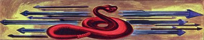Dekorativní panel s hadem z Eposu americké civilizace od José Clemente Orozco