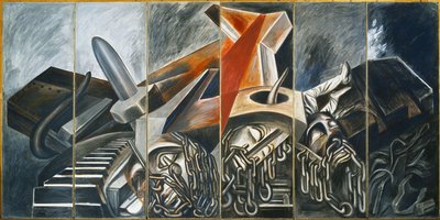 Ponorný bombardér a tank, 1940. od José Clemente Orozco
