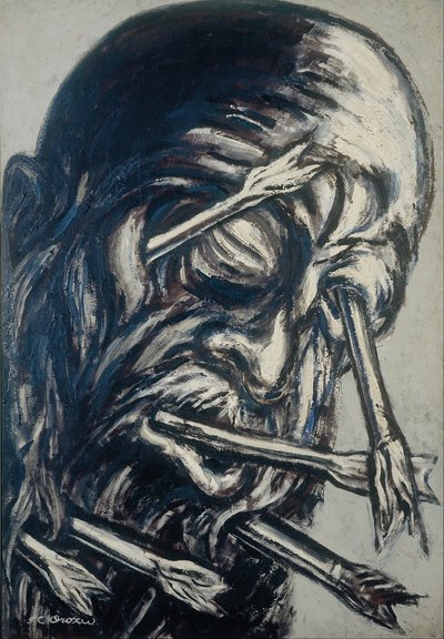 Hlava propíchnutá šípy ze série Los teules od José Clemente Orozco