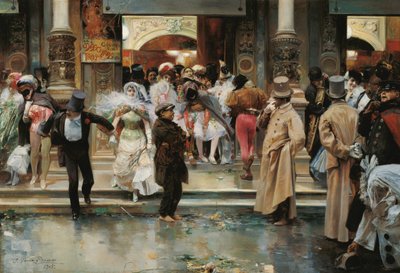 Odcházení z maškarního plesu - Garcia y Ramos, Jose (1852-1912) - 1905 - Olej na plátně - 70,5x104,1 - Museo Carmen Thyssen, Malaga od José García Ramos