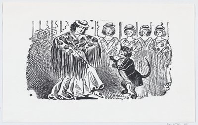 Žena tančí s kočkou v obleku, ca. 1880-1910, ca. 1880-1910. od José Guadalupe Posada
