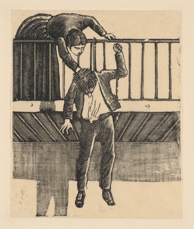 Žena objeví muže, který spáchal sebevraždu oběšením na bal..., ca. 1900-1910. od José Guadalupe Posada