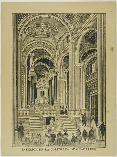 Interiér kolegiátního kostela Guadalupe od José Guadalupe Posada