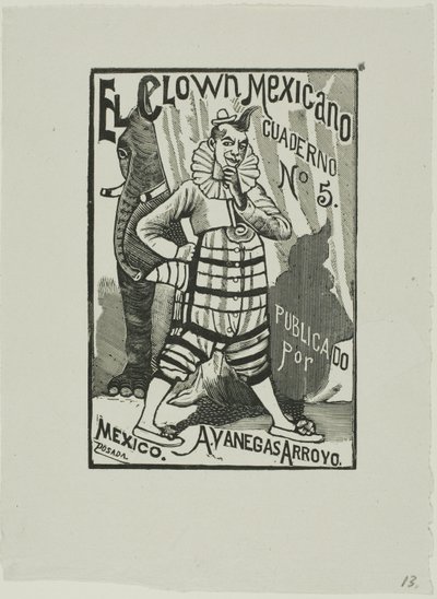 Mexický klaun, ne. 5 od José Guadalupe Posada