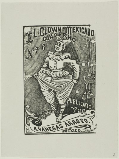 Mexický klaun, číslo 6 od José Guadalupe Posada