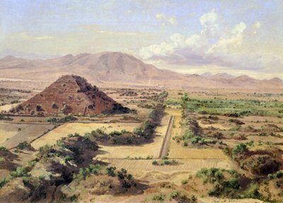 Pyramida Slunce v Teotihuacánu, Mexiko od José María Velasco