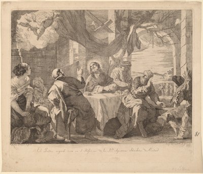 Večeře v Emauzích od José del Castillo, after Mateo Cerezo the younger