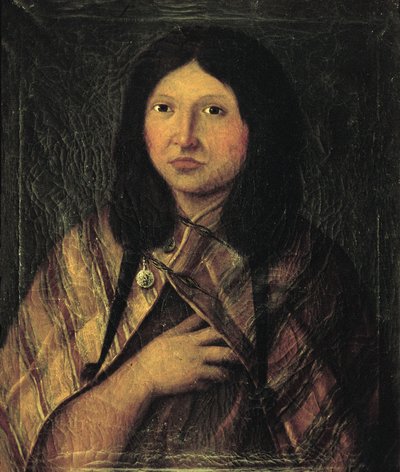 Portrét indiánské ženy z Patagonie, kresba vytvořená během expedice Alessandra Malaspiny do Jižní Ameriky c. 1791 (kresba) od José del Pozo