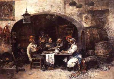 Pozorné publikum (olej na panelu) od Jose Benlliure y Gil