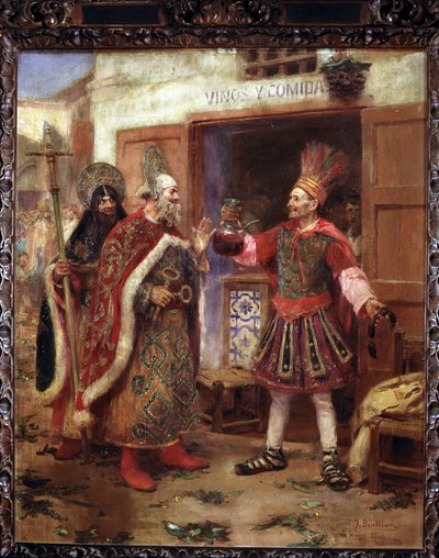 Lidé v průvodu Corpus od Jose Benlliure y Gil