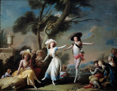 Páry v parku. Obraz od Jose Camarona Y Boronata (1730-1803) od Jose Camaron