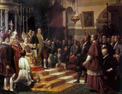 "Přísaha Cortes de Cádiz v roce 1810." Obraz od Jose Casado de Alisal (1832-1886). 1863 od Jose Casado del Alisal