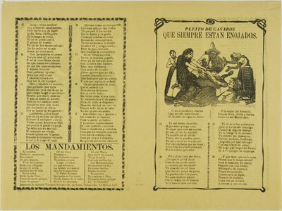 Streit der Ehepartner, die immer wütend sind od José Guadalupe Posada