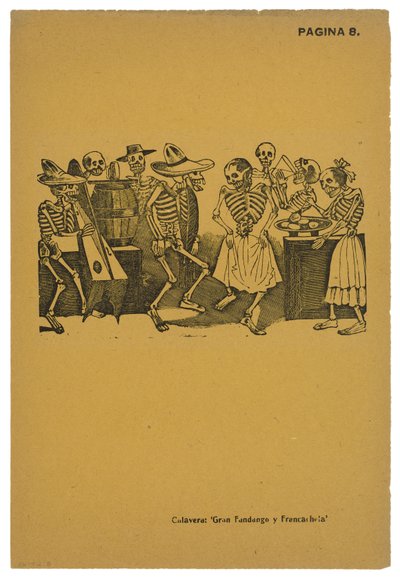 El jarabe de ultratumba, c.1910, tištěno 1943 (fotoreliéfní lept s rytinou) od José Guadalupe Posada