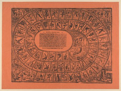Gänsespiel (mit den Regeln in der Mitte gedruckt) od José Guadalupe Posada