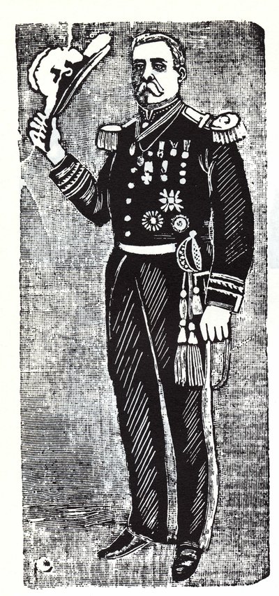 Portrét Porfiria Diaze (1828-1915), prezidenta Mexické republiky. Xylografie od Jose Guadalupe Inn (1852-1913). od José Guadalupe Posada