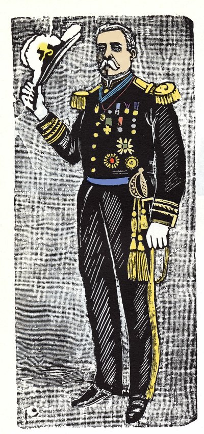 Mexická revoluce (1910-1920): Porfirio Diaz (1828-1915), prezident Republiky Mexiko. Xylografie od Jose Guadalupe Inn (1852-1913). od José Guadalupe Posada