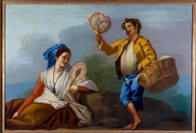 Obraz Kupce s večerkami od Jose del Castillo (1737-1793) Madridské muzeum Prado z 18. století od José del Castillo