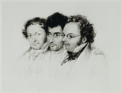 Johann Baptist Jenger, Anselm Huettenbrenner a Franz Schubert... od Josef Eduard Teltscher