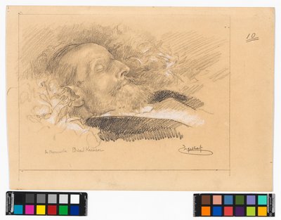Porträt des Chormeisters und Komponisten Eduard Kremser auf dem Sterbebett od Josef Engelhart