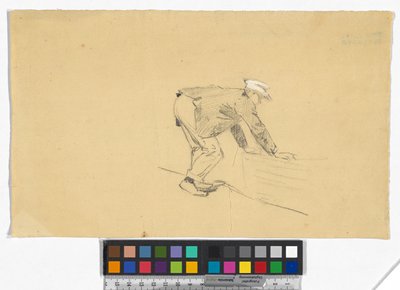 Studie eines Mannes mit Boot od Josef Engelhart