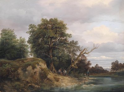 Německy: Rybář u řeky od Josef Feid
