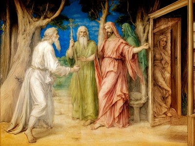A1_Genesis_25-Abrahamovi tři návštěvníci od Josef Johann Michel