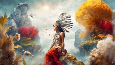 Dreamcore_dreamlike_scene-native american_01 od Josef Johann Michel