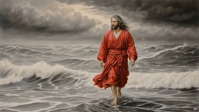 Ježíš_chodí_přes_jezero_02_E od Josef Johann Michel