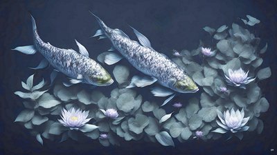 malba inkoustem: Koi-Karpfish_amethyst_01 od Josef Johann Michel