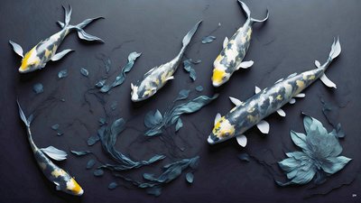 malba inkoustem: Koi-Karpfish_yellow_01 od Josef Johann Michel