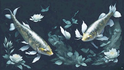 malba inkoustem: Koi-Karpfish_yellow_02 od Josef Johann Michel