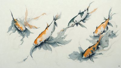 malba inkoustem: Koi kapr fish_01 od Josef Johann Michel