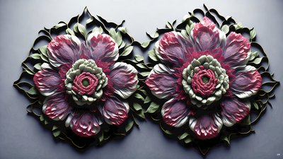 mandala: pivoňky-květinové prvky_02 od Josef Johann Michel