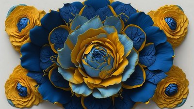mandala: růže-modré prvky_01 od Josef Johann Michel