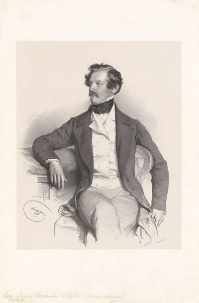 Alexander svobodný pán von Bach (1813-1893), právník, politik od Josef Kriehuber