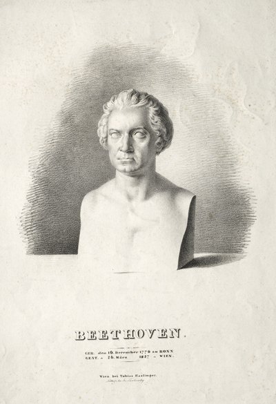 Busta Ludwiga van Beethovena od Josef Kriehuber