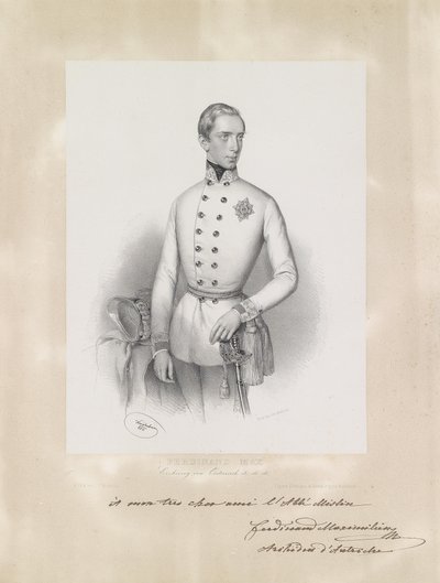 Portrét mladého arcivévody Ferdinanda Maxmiliána v uniformě od Josef Kriehuber