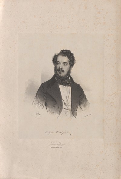 Portrét operního pěvce Giovanni Orazio Cartagenova 1800-1841, 1838. od Josef Kriehuber