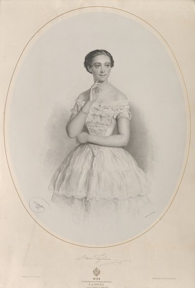 Portrét baletky Marie Taglioni 1804-1884, 1853. od Josef Kriehuber