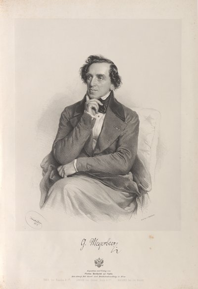 Portrét skladatele Giacoma Meyerbeera 1791-1864, 1847. od Josef Kriehuber