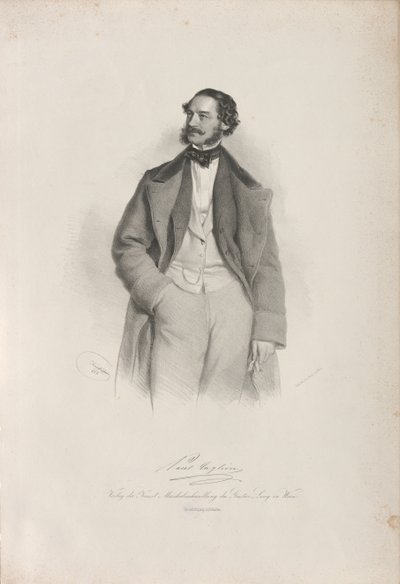Portrét tanečníka, choreografa a baletního mistra Paula Taglioniho 1808-1884, 1856. od Josef Kriehuber