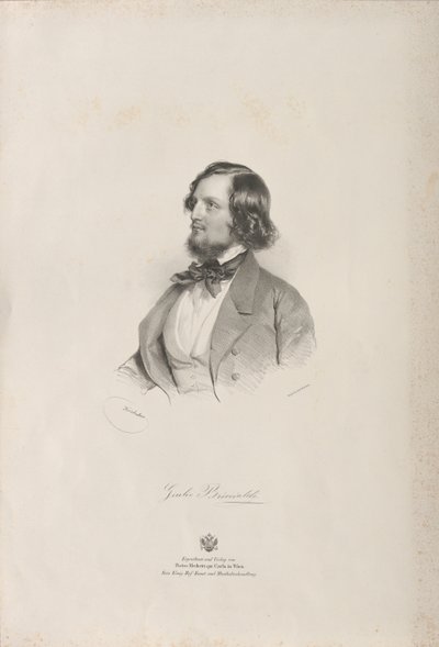 Portrét flétnisty a skladatele Giulia Briccialdiho 1818-1881, před rokem 1850. od Josef Kriehuber