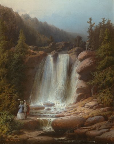 Vodopád řeky Mumlavy v Krkonoších, 1850-53 od Josef Matj Navrátil